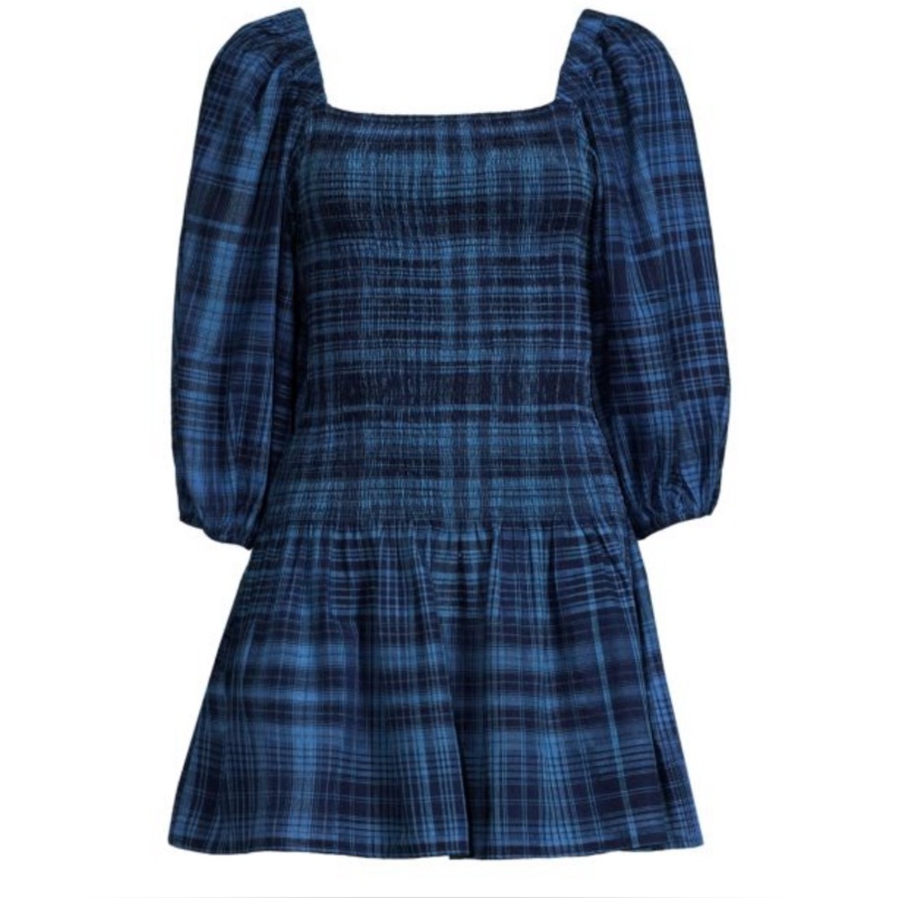 RAMY BROOK Caroline Plaid Smocked Mini Dress - Picture 3 of 11